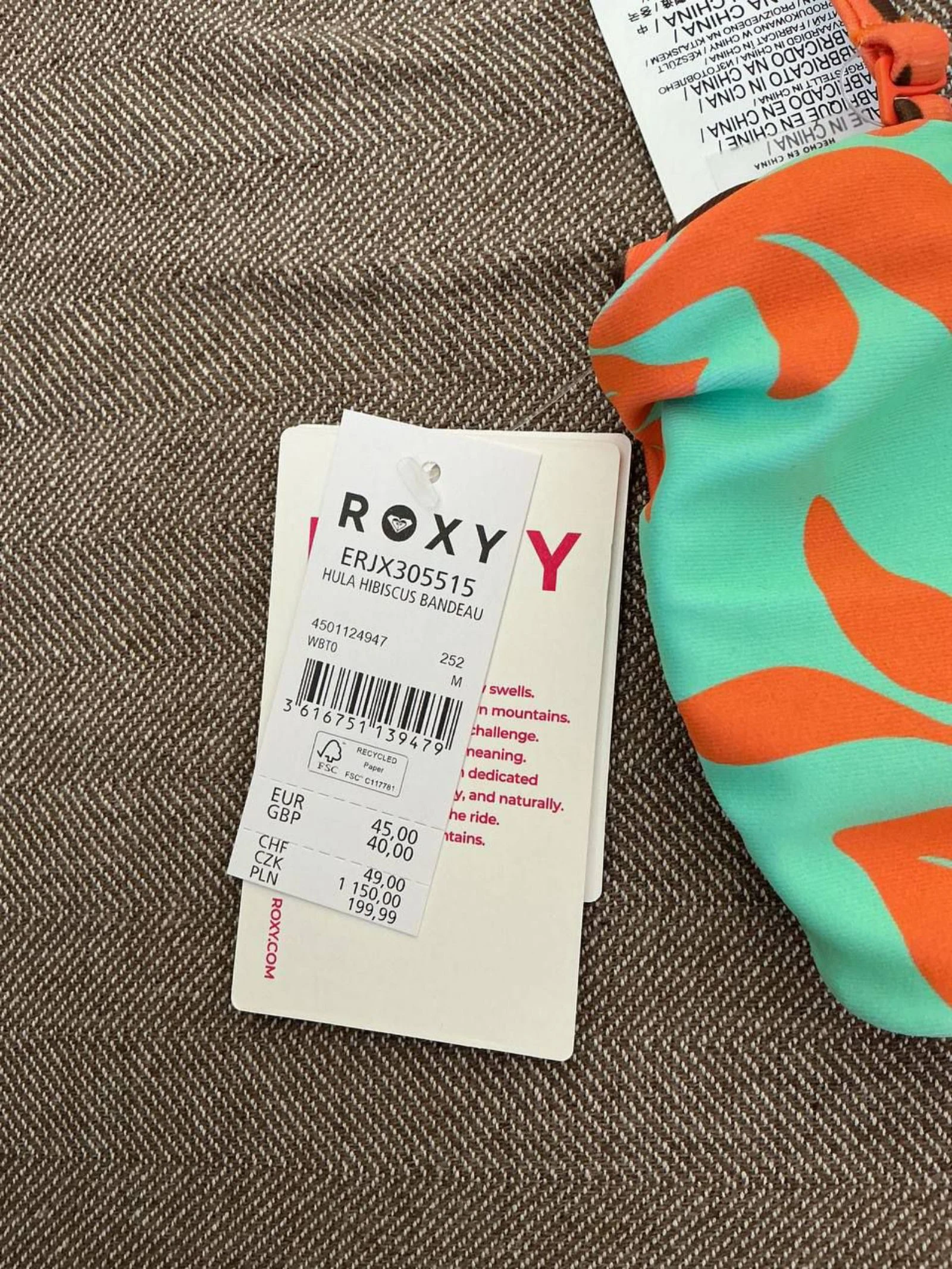 Roxy Women's Multicolor Reversible Bikini Top Size 38 – photo 6
